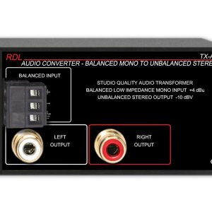 RDL TX-A2 Audio Converter/Balanced to Unbalanced/dual-RCA
