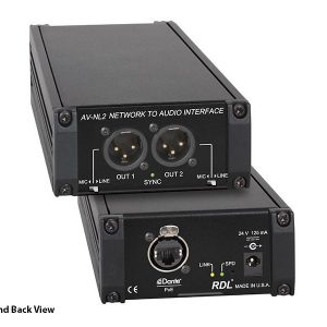 RDL AV-NL2 2-Channel Dante to Balanced XLR Converter / Mic or Line Selectable / PoE