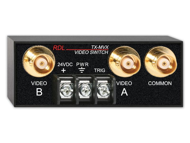 RDL TX-MVX 2×1 BNC Manual Remote-Controlled Video Switch / Ground-Referenced 24V DC Trigger