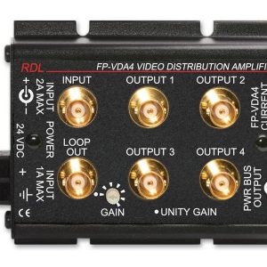 RDL FP-VDA4 1x4 BNC Video Distribution Amplifier / NTSC / PAL / Adjustable Gain