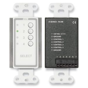 RDL D-RC4M 4-Channel Remote Source Selector / Pushbutton Control / LED Indicators / Up to 10 Locations