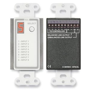 RDL D-SFRC8L In-Wall 8-Source Audio Selector / Balanced +4 dBu / Unbalanced -10 dBV / LED