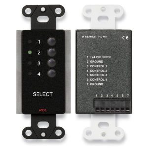 RDL DB-RC4M 4-Button Remote Control / 4-Channel Source Select / LED Indication / UTP