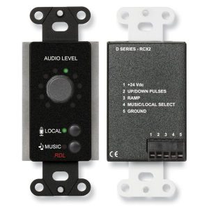 RDL DB-RCX2 Room Control / Optical Encoder Volume Knob / Music or Local Selection / Decora Black