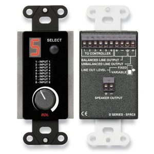 RDL DB-SFRC8 Room Control Station / 8-Source Selector / Volume Control / 3.5W Class D Amplifier