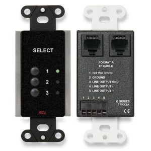 RDL DB-TPRX3A Three Input Format-A Source Selector/Black