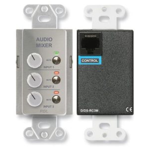 RDL DS-RC3M 3 Channel Remote Audio Mixing Control with Muting/Stainless