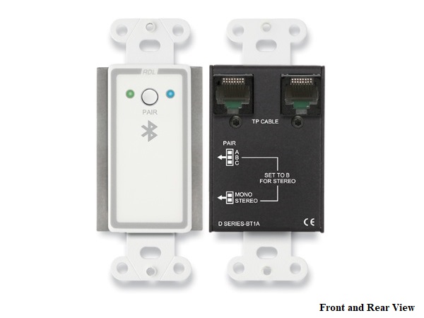 RDL D-BT1A Wall-Mounted Bluetooth Audio Extender (Transmitter)/Format-A Interface