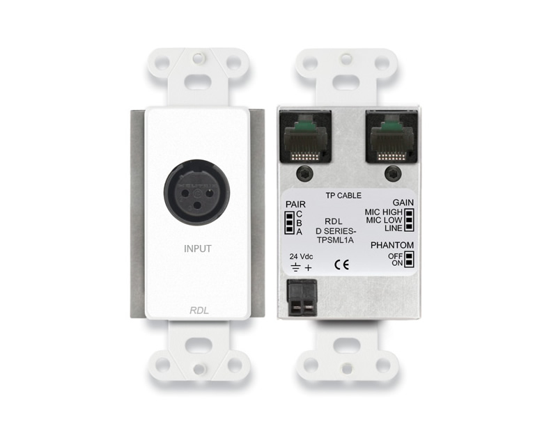 RDL D-TPSML1A Active Single-Pair Sender / XLR Mic/Line Input / Switchable Mic/Line / P24 Phantom