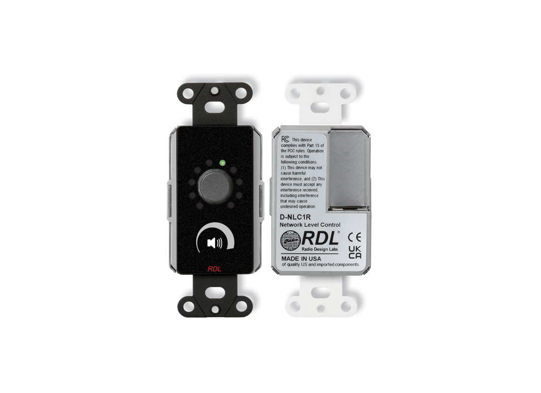 RDL DB-NLC1R Rotary Encoder Network Volume Control / LED Ring / PoE / 1 dB Steps / Mute