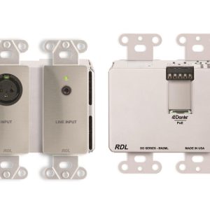 RDL DDS-BN2ML 2x2 Wall-Mounted Bi-Directional Mic/Line Dante Interface