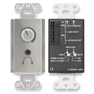 RDL DS-HPA3 3.5 Watt Audio Power and Headphone Amplifier/Stainless Steel
