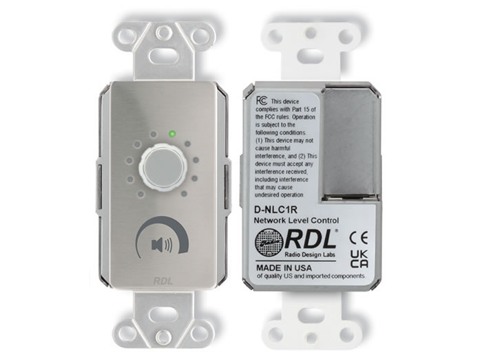 RDL DS-NLC1R Network Rotary Volume Remote / LED Level Ring / PoE / 1 dB Steps / Mute