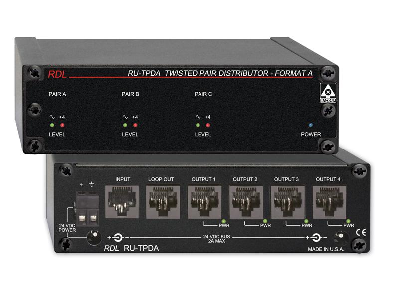 RDL RU-TPDA Twisted Pair Format-A Active Extender/Distributor