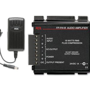 RDL FP-PA18X 18 W Mono Audio Amplifier / 8 Ohm Output / Class D / Compressor / Auto Sleep