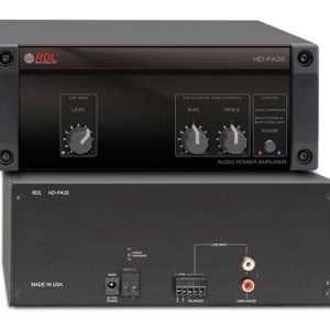 RDL HD-PA35X 35W Class D Power Amplifier / Single Input / Bass Treble EQ / VCA Remote / 24V PSU