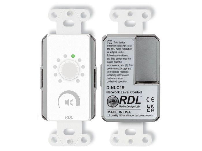 RDL D-NLC1R Rotary Network Volume Control / LED Ring / PoE / 0-64 dB / Push Mute