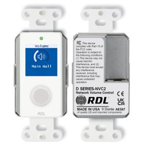 RDL D-NVC2 Dante / AES67 Network Volume Control / Rotary Encoder / Color LCD / PoE