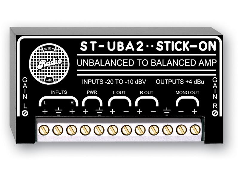 RDL ST-UBA2 2-Channel Unbalanced to Balanced Line Amplifier / Mono Sum Output / Adjustable Gain