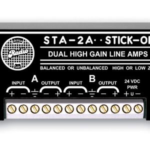 RDL STA-2A Dual High-Gain Line Amplifier / Balanced or Unbalanced I/O / Unity to +24 dB Gain