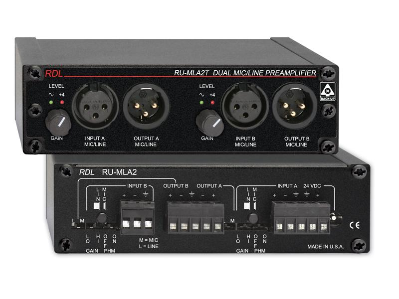 RDL RU-MLA2T Dual Mic/Line Preamplifier with Transformer