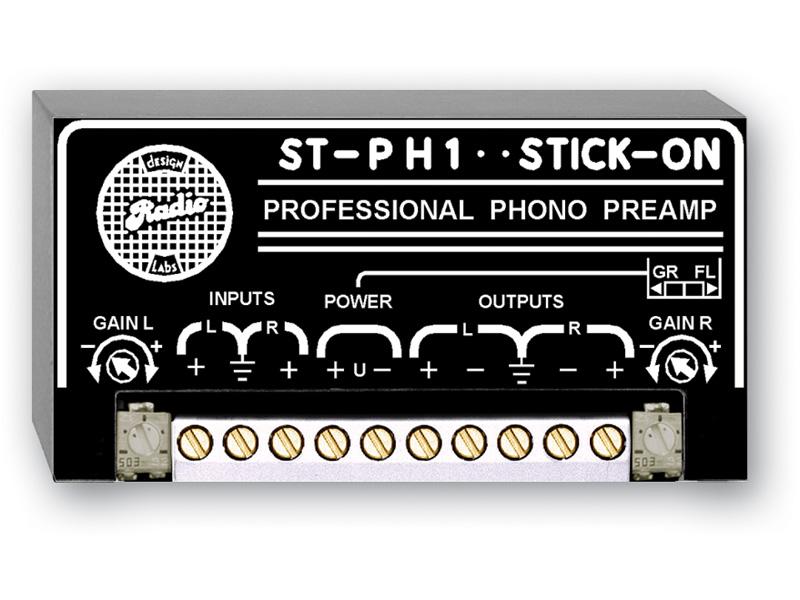 RDL ST-PH1 Stereo RIAA Phono Preamplifier / Adjustable Gain 40-60 dB / Balanced Outputs