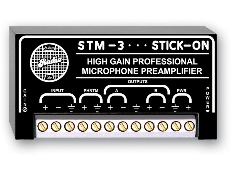 RDL STM-3 High Gain Microphone Preamplifier – 35 to 75 dB Gain