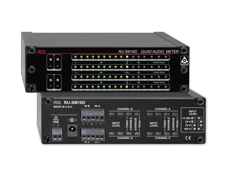 RDL RU-SM16D 4 Channel Audio Meter – Average/Peak/Hold