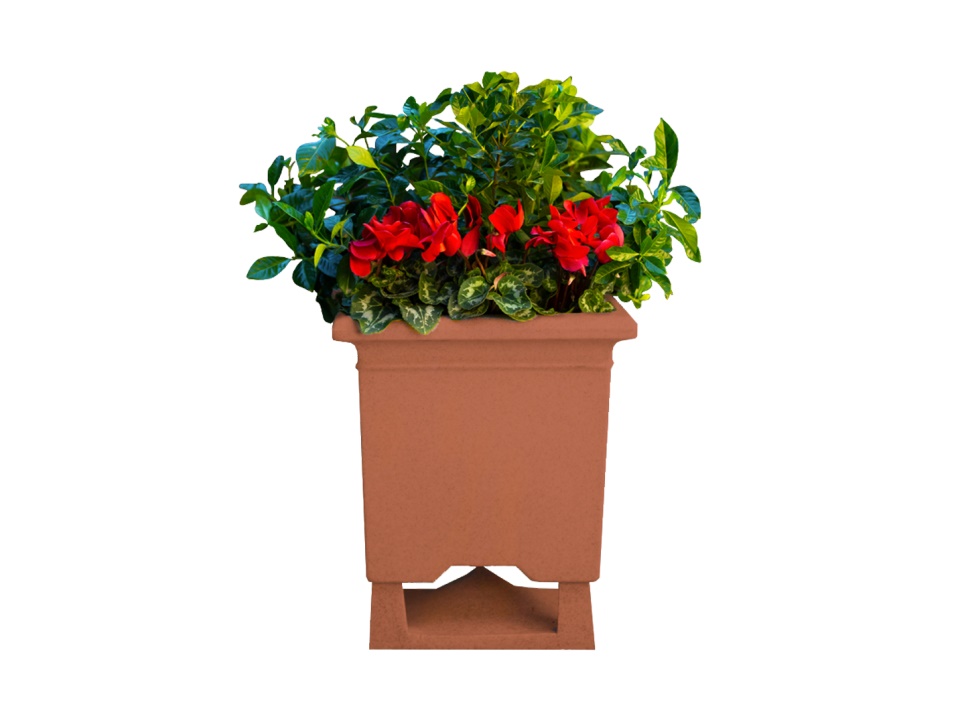 Rockustics SQUAREROOT 6.5 TC/T 6.5 inch Outdoor Square Planter Speaker with Transformer (Terra Cotta)