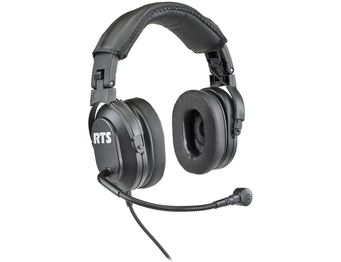 RTS HR-2 PT Dual-sided headset with flexible dynamic boom mic, stripped wire