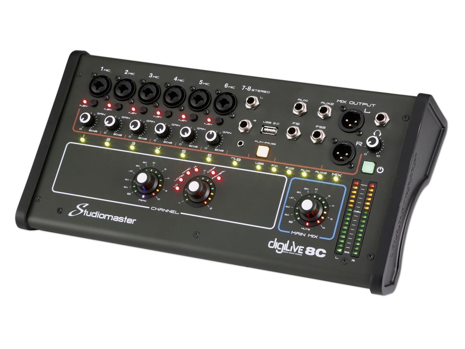 Studiomaster DigiLive 08C 8-Channel Analog Digital Mixing Console