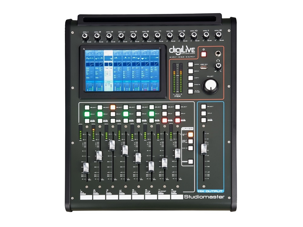 Studiomaster DIGILIVE 16 16-Channel Digital Mixing Console with Internal Busses/7 inch Touch Screen