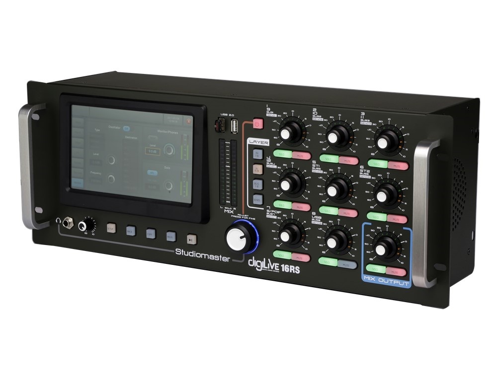 Studiomaster DIGILIVE16RS 16-Channel Rack-Mount Digital Mixing Console/7 inch Touch Screen