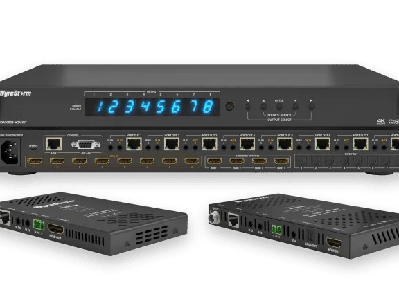 WyreStorm MXV-0808-H2A-KIT HDBaseT 8×8 HDMI Matrix Switcher 4K60 4:4:4 HDR 18Gbps 35m 115ft / 4 HDMI