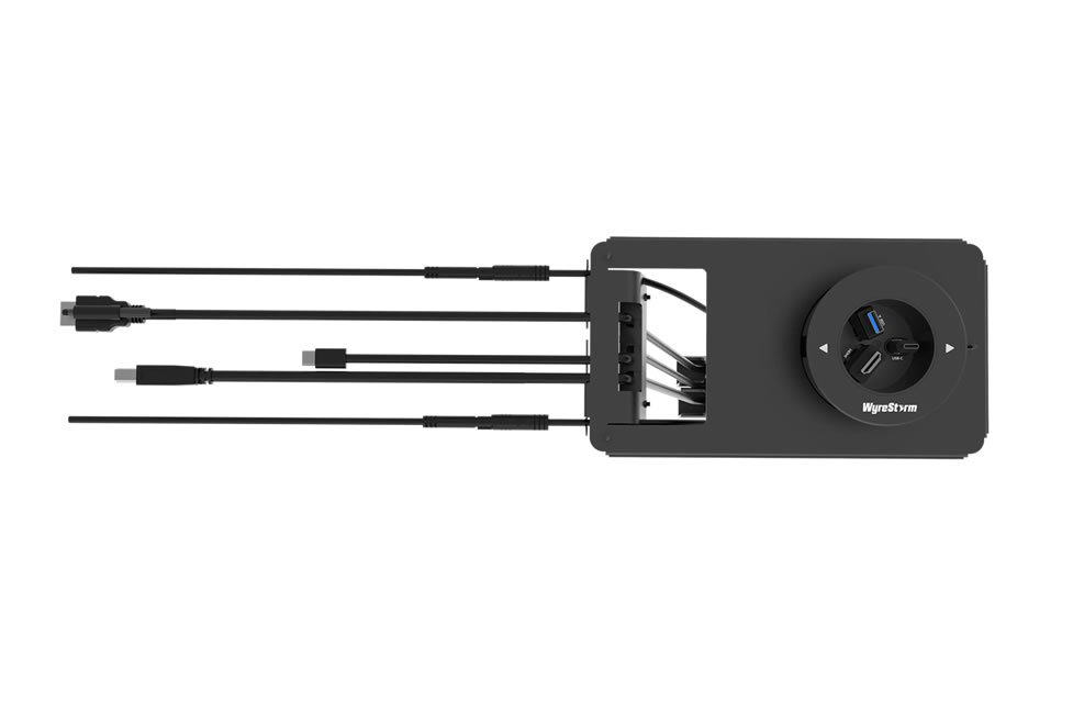 WyreStorm IDB-300-BTN USB-C / HDMI / USB 3.0 In-Desk Switch Box 60W PD Ethernet Passthrough Retractable
