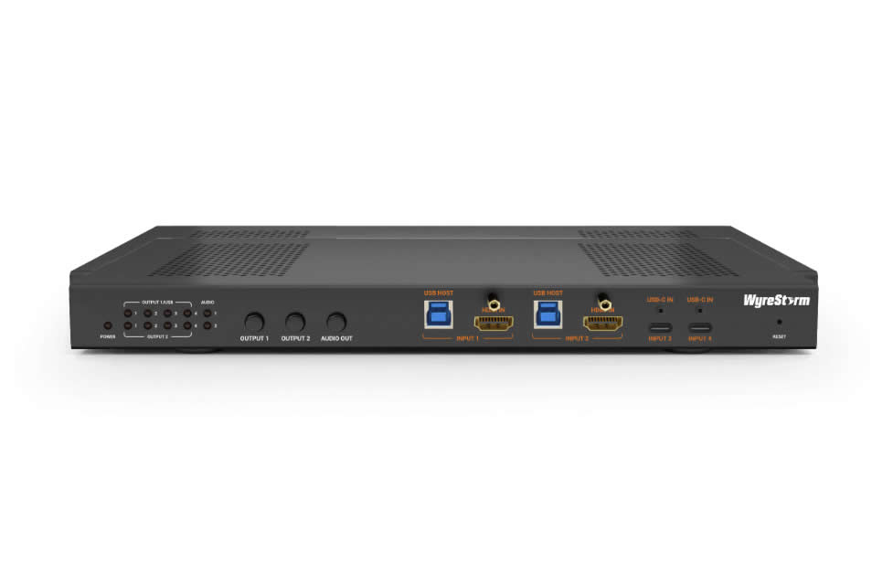 WyreStorm MX-0402-MST 4x2 Multi-Input Switcher / Dual USB-C / Dual HDMI / 4K60 4:4:4 / USB 3.2 PD60W - Image 3