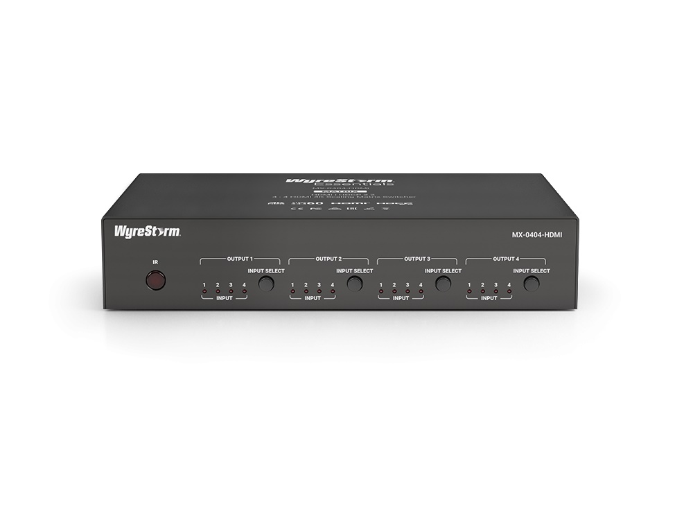 WyreStorm MX-0404-HDMI 4K HDR 4×4 HDMI Matrix Switcher with Scaling Outputs and Audio De-embed