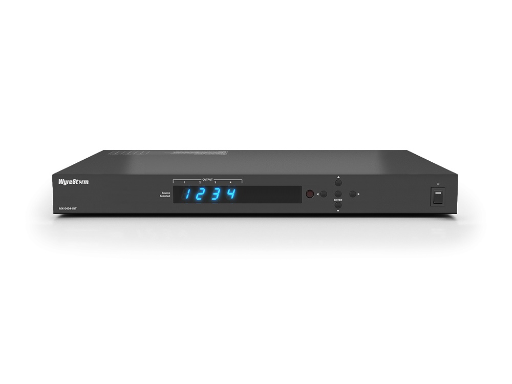 WyreStorm MX-0404-KIT HDBaseT 4×4 4K UHD 60Hz Matrix Switcher / 3 Zones / HDMI Output / S/PDIF
