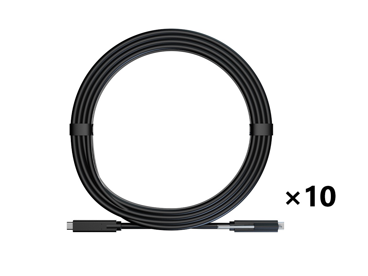WyreStorm CAB-USBC-15 Case Qty (10) 15m 49ft USB-C to C Active Optical Cable / 5Gbps Superspeed / 4K30 Alt-Mode / 60W PD / Screw-Lock