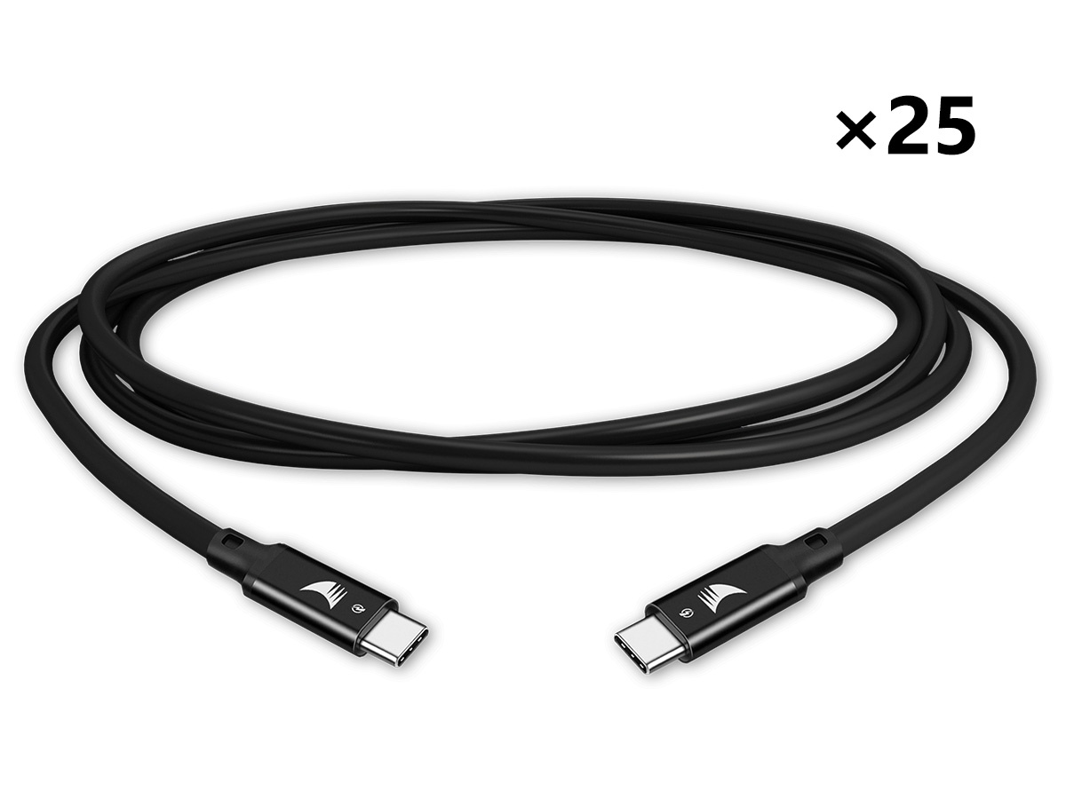 WyreStorm EXP-CAB-USBC-5M Case Qty (25) USB-C to USB-C Cable 5m/16ft USB 3.2 10Gbps Alt-Mode 4K60 60W PD
