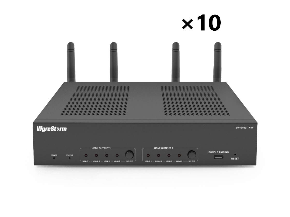 WyreStorm SW-640L-TX-W Volume QTY (10) 4-Input 4K60 4:4:4 Switcher / USB-C MST 60W PD / Dual HDMI Matrix / USB3 / Multiview / Wireless