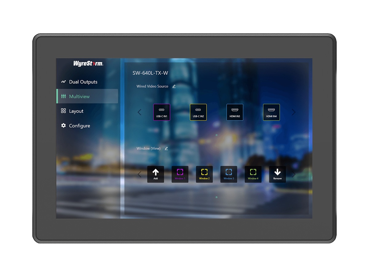 WyreStorm SYN-TOUCH10 v2 10.1in Touchpad IP Controller / PoE+ / Android 10 / Table Stand / Wall Mount