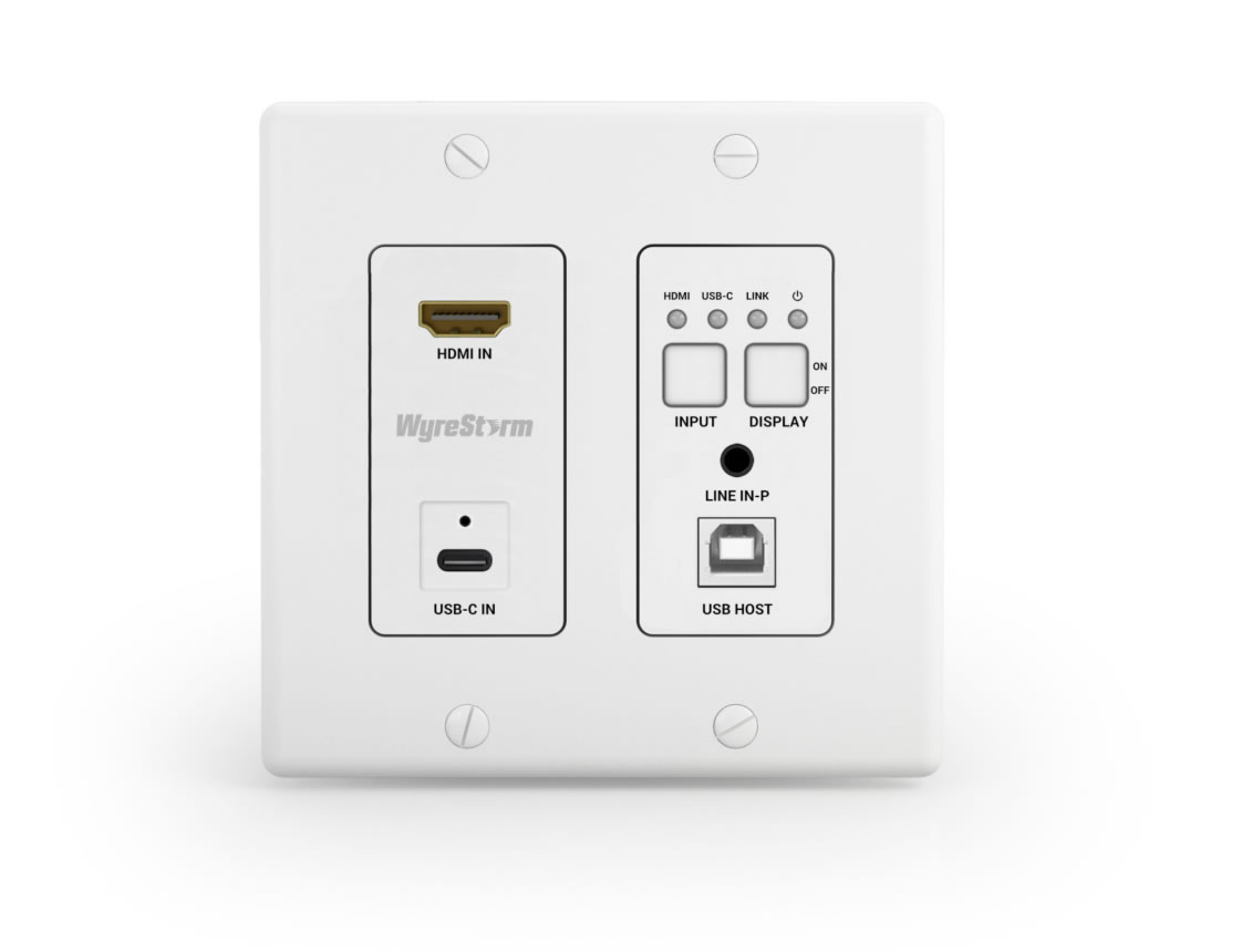WyreStorm SW-120-TX3-US HDBaseT 3.0 2-Input In-Wall 4K60Hz Switcher HDMI / USB-C / USB Host / 60W