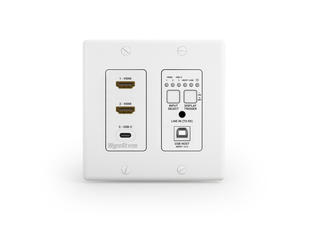 WyreStorm SW-130-TX-US HDBaseT In-Wall 3-Input Switcher / 2 HDMI / USB-C / USB Host / CEC Trigger