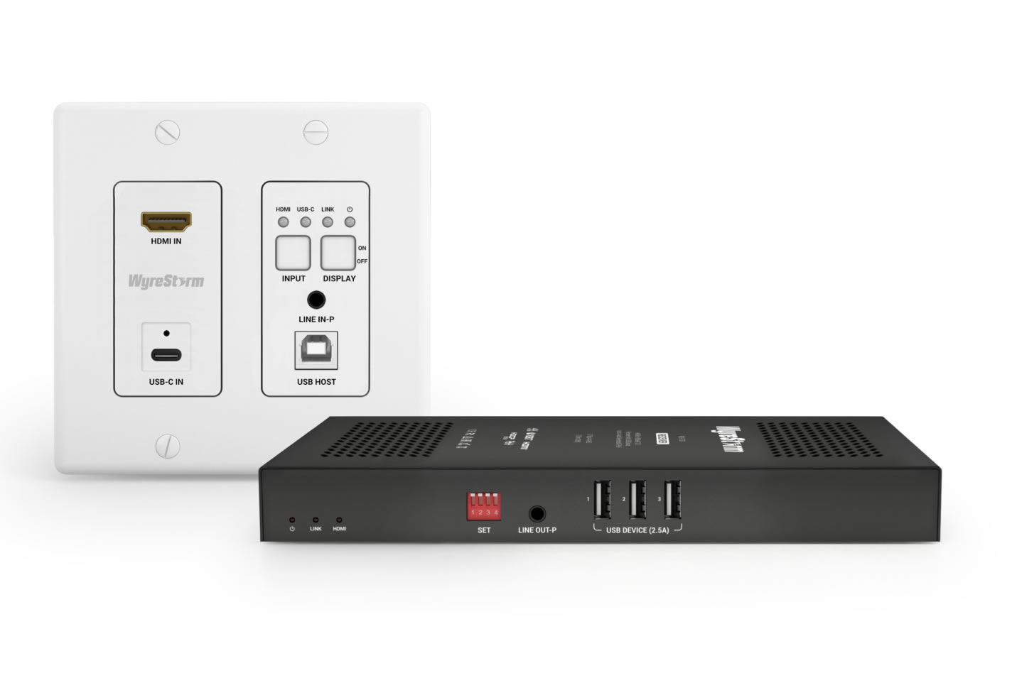 WyreStorm SWX-100-IW-US HDBaseT 3.0 In-Wall Kit / 4K60 4:4:4 / USB-C 60W / USB 2.0 300Mbps / RS-232 / PoH
