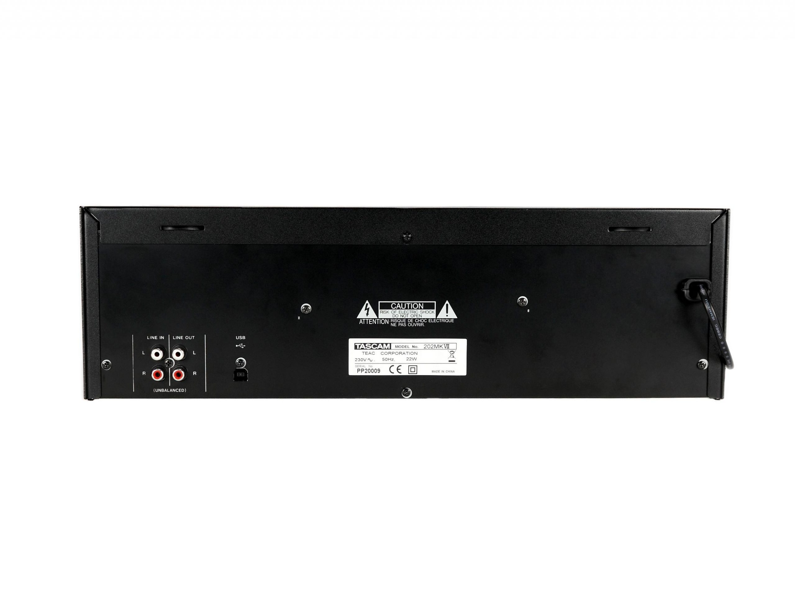 TASCAM 202mkVII Retro-modern Double Cassette Deck with USB Port - Image 4