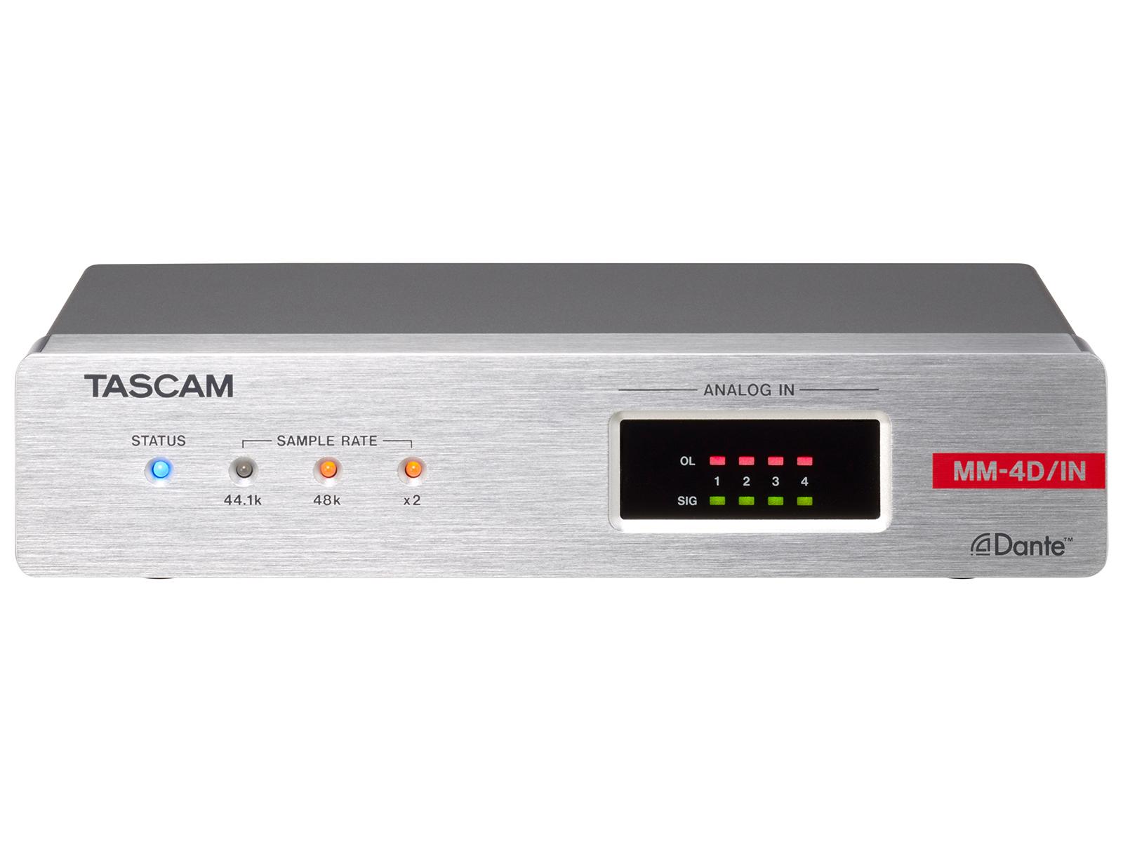 TASCAM MM-4D/IN-E 4 Mic/Line Input Dante Converter with DSP Euroblock