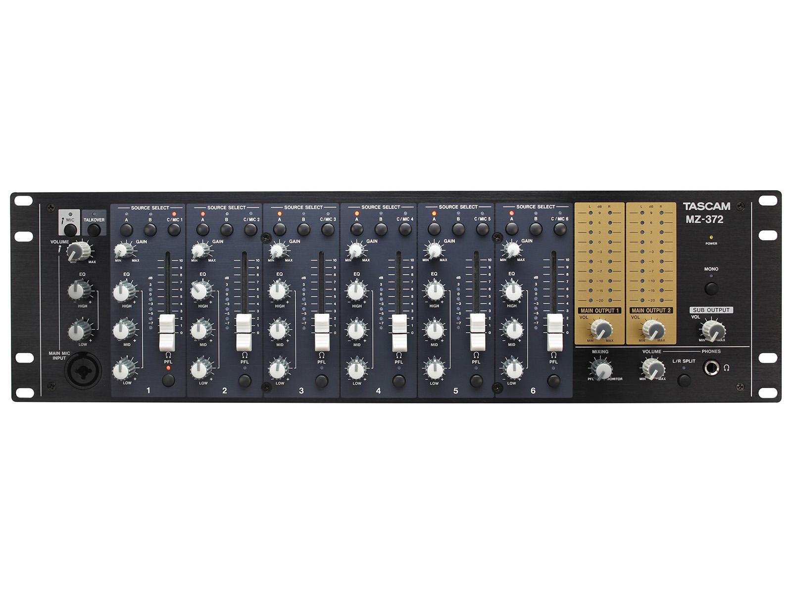 TASCAM MZ-372 Professional Dual Mixer/Controller of Multiple Audio Sources